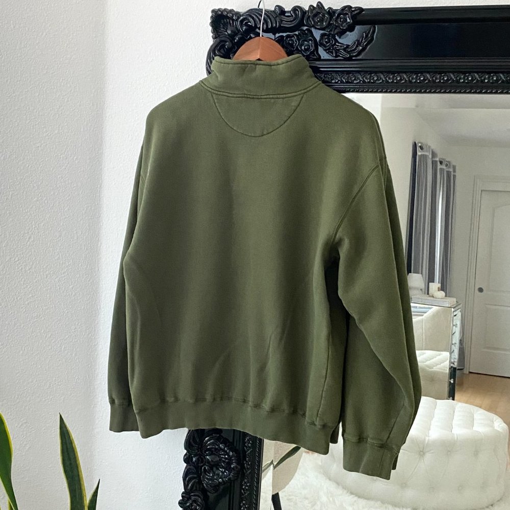 Reebok | Women's Green Quarter Zip Oversized Sweatshirt - Picture 2 of 4